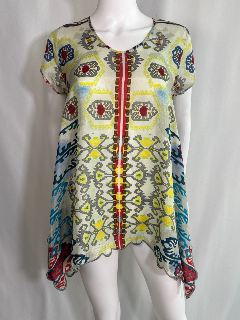 Johnny Was Silk Boho Tunic Size XS